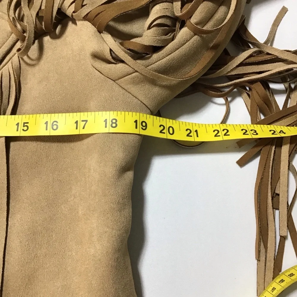 Altar'd State Camel Fringe Faux Suede Cropped Blazer - Picture 9 of 9